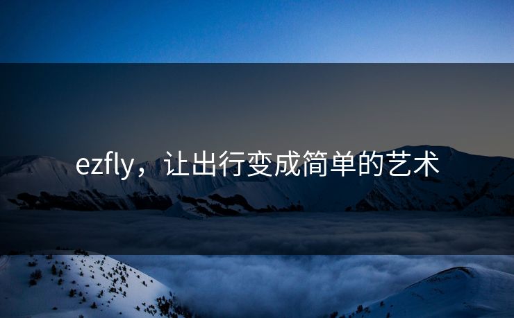 ezfly，让出行变成简单的艺术