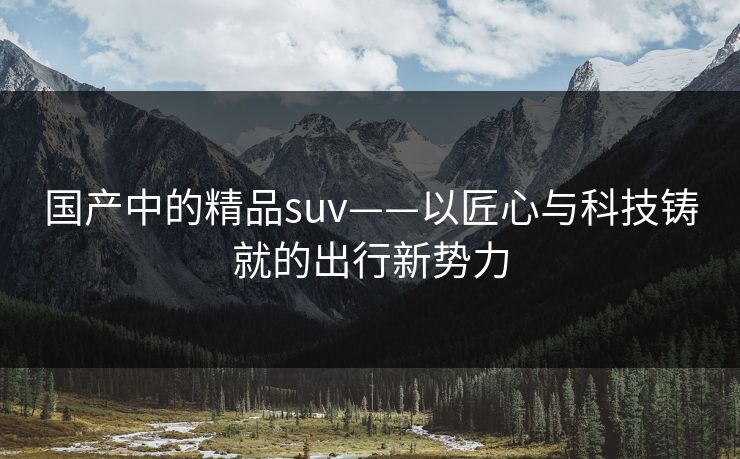 国产中的精品suv——以匠心与科技铸就的出行新势力