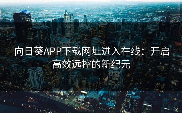 向日葵APP下载网址进入在线：开启高效远控的新纪元